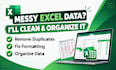 do excel data entry, spreadsheet cleanup and formatting