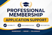 help with professional membership application and recognition