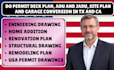 do deck plan, adu and jadu, site plan and garage conversion in tx and ca