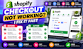 fix shopify checkout payment cart and order issues