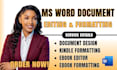 do ms word document book editing and formatting document design ebook editor