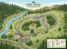 design hiking route map, backpacking map, trekking map and campground map