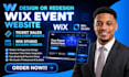 design or redesign wix event website, ticket sales  wix studio booking website