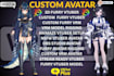 make furry vtuber model, vrchat nsfw avatar,vrm 3d model, animaze vseeface setup