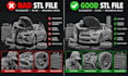 do stl file repair, edit obj file, custom 3d model file modification, fix mesh