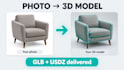 create 3d glb and usdz product models for shopify ar