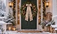 design custom christmas wreath sashes and bows with realistic mockups