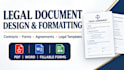 design, format legal document, contract agreement, draft proposal tender, nda