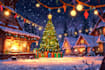 create a beautiful winter with a cozy christmas house