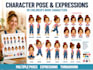 create childrens book character pose and expression sheets