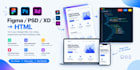 convert figma, PSD or xd to responsive HTML