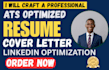 write an ats optimized resume CV and cover letter