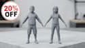 create 3d character toy, action figure, 3d chibi character, 3d printable toy