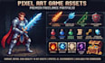 create pixel art game assets, icons, weapons, items, characters and sprites