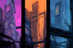 do cyberpunk scifi futuristic city