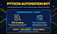 create python automation, web scraping bot and  chatbot