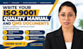 write your iso 9001 quality manual and qms documents