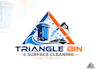 do creative triangle bin cleaning  logo design