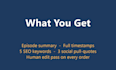 write SEO podcast show notes with timestamps