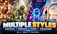 create 3d cartoon character animation and stylized videos