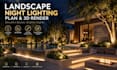 do 3d landscape night lighting plan and render for outdoor garden design