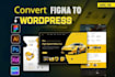 convert figma, PSD, xd, or canva design to wordpress