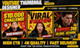 design viral clickbait youtube thumbnail in 24 hours