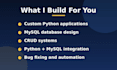 develop custom python applications and mysql databases