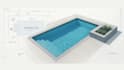 draw pool permit plot plan with barrier fence, equipment and setback dimensions