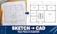 convert sketch, PDF, into cad floor plan architectural permit drawing adu permit