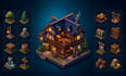 create isometric pixel art tileset game asset environment pixel tilemap sheet