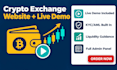 build crypto exchange website, p2p exchange, cex, live demo