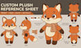 create plush reference sheet stuffed animal plushie soft toy character design