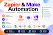 set up zapier and make automation with apis and webhooks