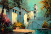 paint realistic landscape painting illustration