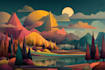 draw professional vector landscape illustration