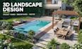 create 3d landscape design, backyard, patio and pool rendering