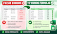 fix excel and google sheets formulas, errors and lookups