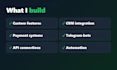 develop custom website features and api integrations