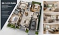 create realistic 3d floor plan, house layout interior architecture visualization