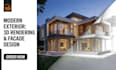 design modern house exterior elevation, facade and 3d architectural rendering
