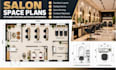 create salon space plans, styling station autocad drawings