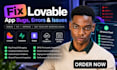 fix lovable web app code error, fix lovable API integrations, supabase, replit