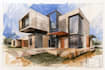 hand draw architecture and urban design sketches