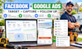 generate handyman leads with facebook ads google ads and landing page