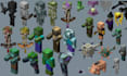 create minecraft texture pack, resoures pack weapon, mob and benchblock 3d model