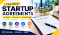 draft founder, operating and shareholder agreements for startups