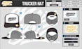 create custom hat tech pack, cap, trucker, snapback and baseball cap with mockup