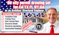 city permit drawing set for ca tx fl ny ga  as an architect structural engineer