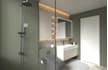 redesign bathroom interior,3d layout render,modern vanity,walk in shower,cgi spa